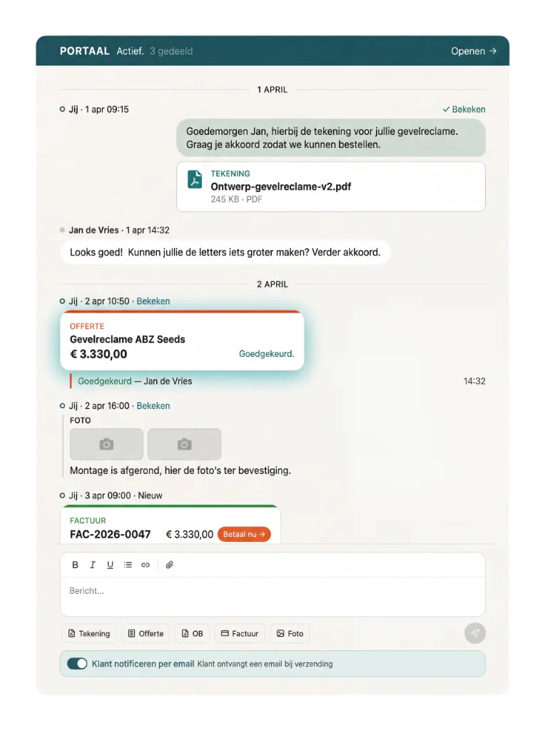Bestanden delen in het portaal