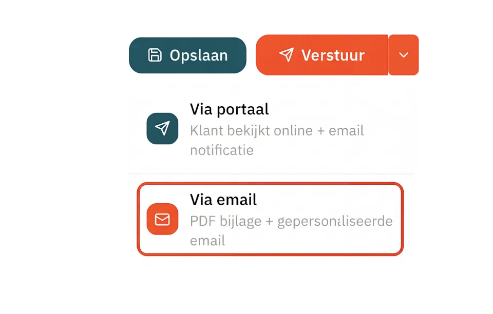Offerte verzenden via portaal of email